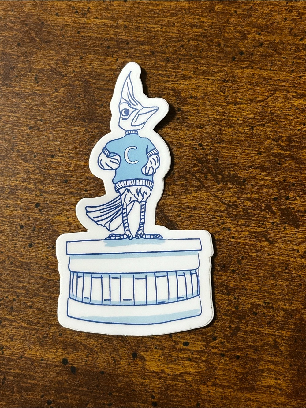 CREIGHTON UNIVERSITY BILLY BLUEJAY STATUE STICKER (BRAND NEW)